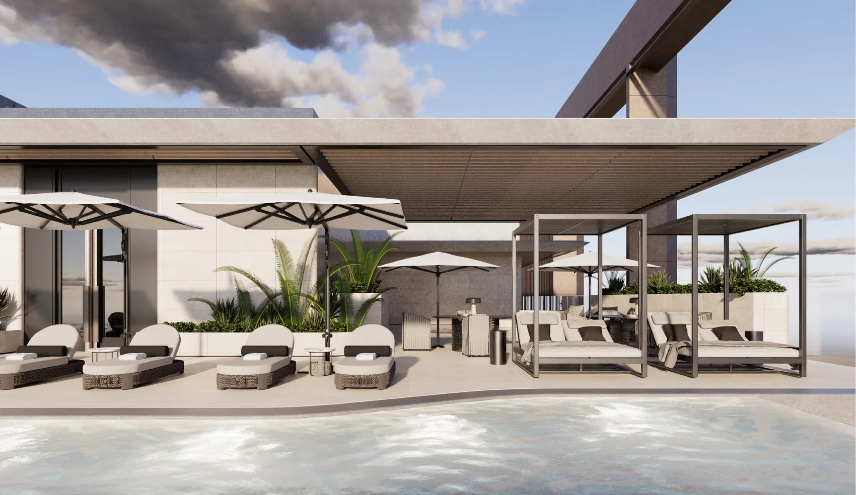 Seven x Seven rooftop pool and cabanas